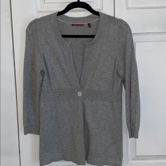 Grey Button Front Sweater - Picture 1 of 4
